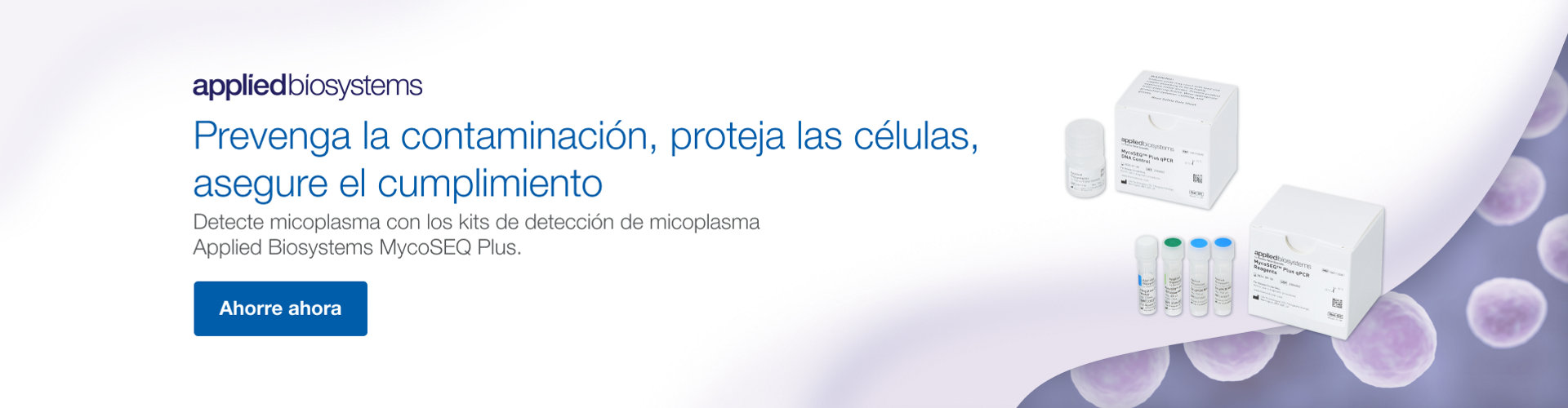 Kits de detección de micoplasma Applied Biosystems MycoSEQ Plus.